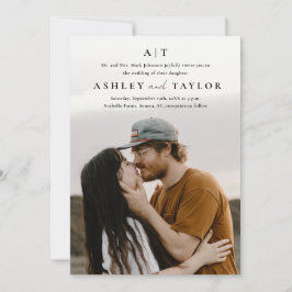 エレガント タイプ モノグラム フォト ウェディング インビテーション