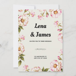 エレガント&タイムレス白フローラ 招待状