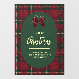 エレガント タータン プリント クリスマス ホリデーパーティー ウィンドウサイン