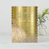 エレガント ダイヤモンド ドレス ゴールド メタリック 招待状 (スタンド正面)
