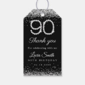 エレガント ダイヤモンド 90歳の誕生日パーティー ありがとう ギフトタグ (正面)