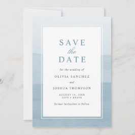 エレガント ダスティブルー 水彩 オンブレ Save The Date セーブザデート