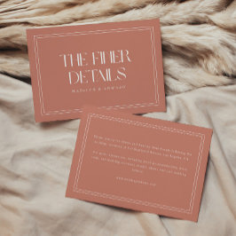 エレガント ダスティローズ "The Finer Details" ウェディング エンクロージャーカード