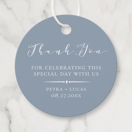 エレガント ダスティーブルー サンクス フェイバータグ (正面)