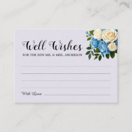 エレガント ダスティーブルー、シャンパン、及び ウィッシング ウェル エンクロージャーカード