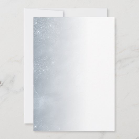 エレガント ダスティーブルー ソフトスパークル ウェディング招待状 招待状 (裏面)