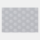 エレガント ダスティーブルー ブライダルシャワー ラッピングペーパーシート (正面3)