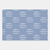 エレガント ダスティーブルー ブライド ブライディシャワーのラッピングペーパー ラッピングペーパーシート (正面)