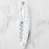 エレガント ダスティーブルー ボウ 名前 ソムリエナイフ (正面)