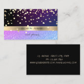 エレガント,ダマスク,黒,金ゴールド紙吹雪 名刺 (正面/裏面)