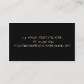 エレガント,ダマスク,黒,金ゴールド紙吹雪 名刺 (裏面)