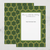 エレガント ダークグリーン ゴールド フラット インビテーション (正面/裏面)