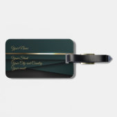 エレガント ダークグリーン ゴールド ラゲッジタグ (裏面横)