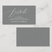 エレガント ダークグレー 結婚の詳細 オンライン RSVP エンクロージャーカード (正面/裏面)