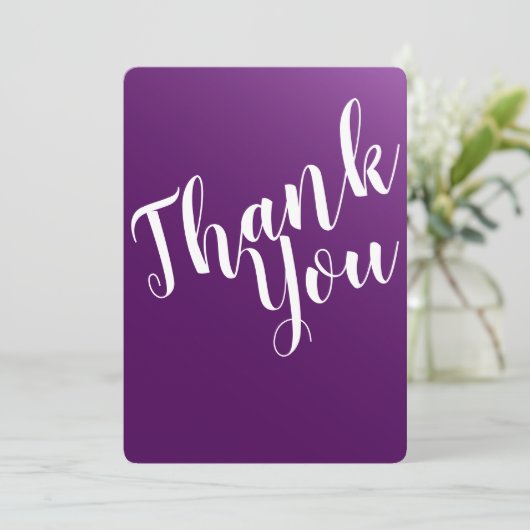 エレガント ダークパープル ありがとうカード サンキューカード (スタンド正面)