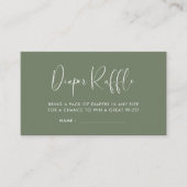 エレガント&ダークモダンセージおむつラッフルインサート エンクロージャーカード (正面)