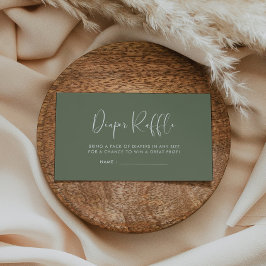 エレガント&ダークモダンセージおむつラッフルインサート エンクロージャーカード