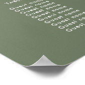 エレガント&ダークモダンセージの結婚シーティングチャート ポスター (角)