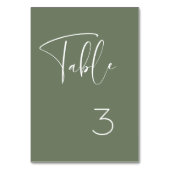 エレガント&ダークモダンセージ緑結婚の テーブルナンバー (裏面)