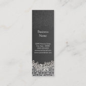 エレガント ダーク ダマスク - 美容師 小型コンパクト スキニー名刺 (裏面)