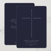 エレガント ダーク ネイビー スクリプト クロス シーズンカード (正面/裏面)
