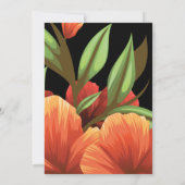 エレガント ダーク ムーディ オレンジ フローラル ウェディング 招待状 (裏面)