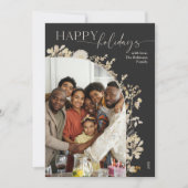 エレガント ダーク ムーディ ゴールド 1 枚の写真 ホリデー カード (正面)