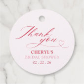 エレガント チェリー オン トップ ブライダル シャワー フェイバータグ (裏面)