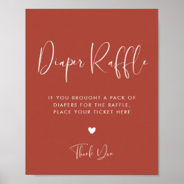 エレガント&テラモダンコッタおむつラッフルサイン ポスター
