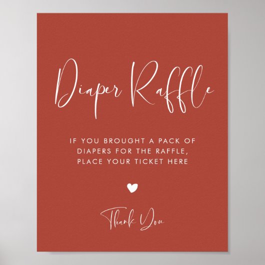 エレガント&テラモダンコッタおむつラッフルサイン ポスター (正面)