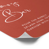 エレガント&テラモダンコッタミモサバー標識 ポスター (角)