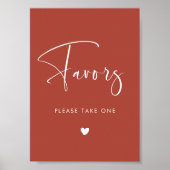 エレガント&テラモダンコッタ結婚式の引き出物標識 ポスター (正面)