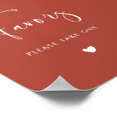 エレガント&テラモダンコッタ結婚式の引き出物標識 ポスター (角)