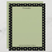 エレガント&トレンディーグリーンとブラックスターズのパーソナライズ (正面/裏面)