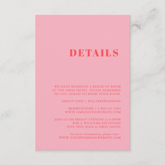 エレガント&トレンディーレトロピンクエンクロージャカード エンクロージャーカード (正面)