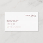 エレガント&トレンディー幾何学的赤面ピンクシェード 名刺 (裏面)