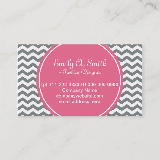 エレガント,トレンディー,グガーリーレー,白いシボロンピンク 名刺 (正面)
