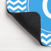 エレガント,トレンディー，明るい空の青いシボロンモノグラム マウスパッド (コーナー)