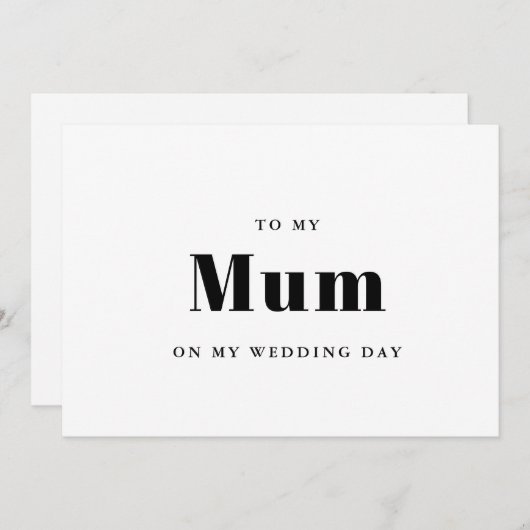 エレガント＆トレンディー 私の結婚式の日に母へ (正面/裏面)