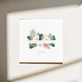 エレガント，トロピカル，葉結婚色 スタンダードカクテルナプキン