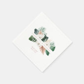 エレガント，トロピカル，葉結婚色 スタンダードカクテルナプキン (角)