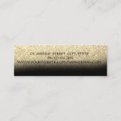 エレガント,ドモダンット,金ゴールドグリッターInstagram スキニー名刺 (裏面)