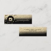 エレガント,ドモダンット,金ゴールドグリッターInstagram スキニー名刺 (正面/裏面)