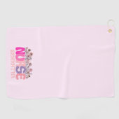 エレガント「ナース」タイポグラフィとフローラ鮮やか ゴルフタオル (横)