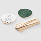 エレガント ニュートラル ウォーターカラー フローラル ウェディング プログラム ハンドファン (組立なし)