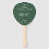 エレガント ニュートラル ウォーターカラー フローラル ウェディング プログラム ハンドファン (裏面)