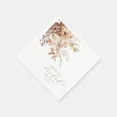 エレガント ニュートラル オータム フローラル ブライダル シャワー スタンダードカクテルナプキン (角)
