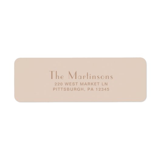 エレガント ニュートラル タイプの結婚式の住所ラベル ラベル (正面)