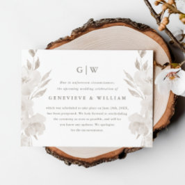 エレガント ニュートラル フラワー ウェディング 延期のお知らせ