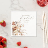 エレガント ニュートラル ブッシュ フラワーブライダルシャワー スタンダードカクテルナプキン (インサイチュ)